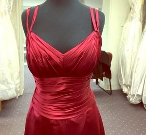 Formal Red Satin Gown, Brides maid ,wedding